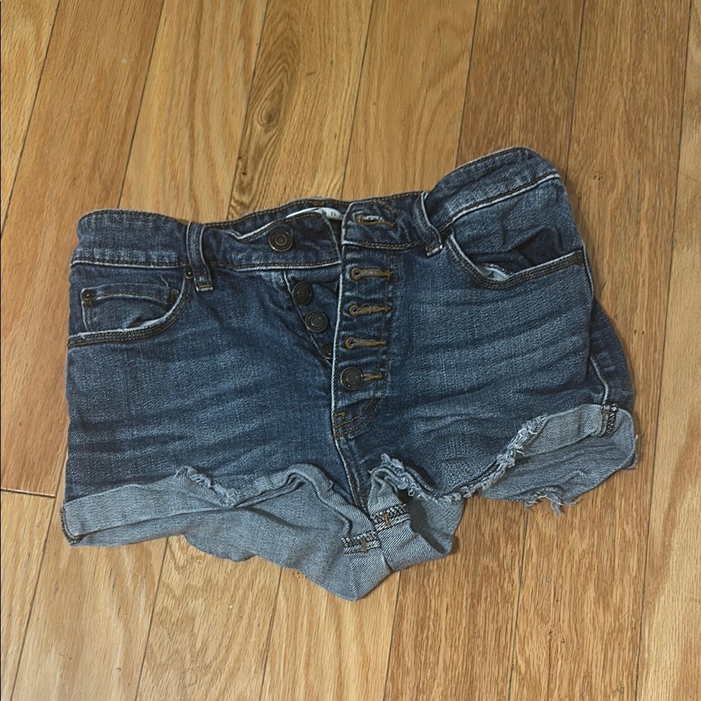Eunina Kara High Rise High Low Rolled Shortie Shorts Size Small - Used